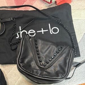 She + Lo Black Studded Crossbody Bag